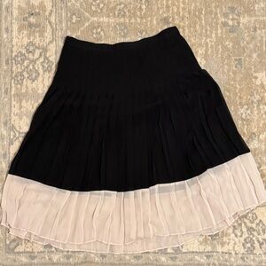 Ann Taylor Black and White Midi Skater Skirt